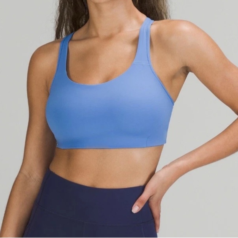 Lululemon All Powered Up Blue Sports Bra